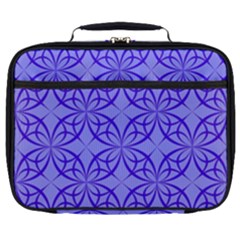 Decor Pattern Blue Curved Line Full Print Lunch Bag