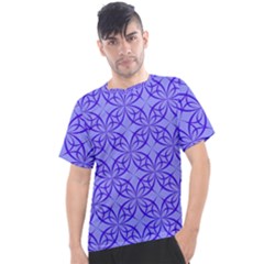 Decor Pattern Blue Curved Line Men s Sport Top by Hannah976