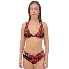 Abstract Seamless Pattern Double Strap Halter Bikini Set by Hannah976