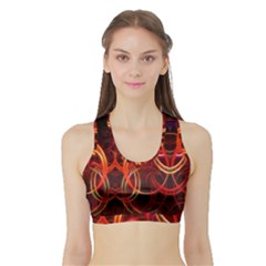 Background Fractal Abstract Sports Bra With Border by Hannah976