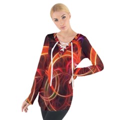 Background Fractal Abstract Tie Up T-shirt by Hannah976