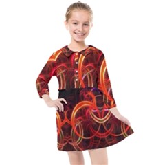 Construction Background Geometric Kids  Quarter Sleeve Shirt Dress by Hannah976