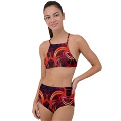 Background Fractal Abstract Halter Tankini Set by Hannah976