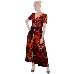 Abstract Seamless Pattern Button Up Short Sleeve Maxi Dress by Hannah976