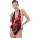 Colorful Prismatic Chromatic Backless Halter One Piece Swimsuit View1