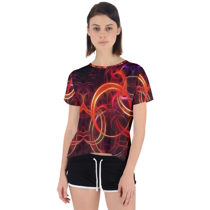 Abstract Seamless Pattern Open Back Sport T-Shirt