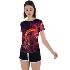 Abstract Seamless Pattern Back Circle Cutout Sports T-shirt by Hannah976