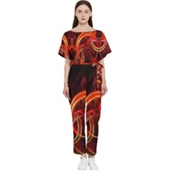 Abstract Seamless Pattern Batwing Lightweight Chiffon Jumpsuit by Hannah976