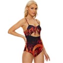 Colorful Prismatic Chromatic Knot Front One-Piece Swimsuit View3