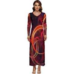 Abstract Seamless Pattern Long Sleeve Longline Maxi Dress by Hannah976