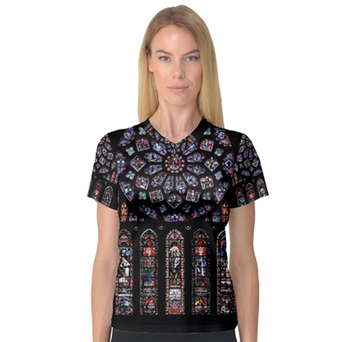 Rosette Cathedral V-neck Sport Mesh T-shirt by Hannah976