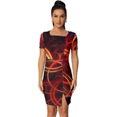 Construction Background Geometric Fitted Knot Split End Bodycon Dress by Hannah976