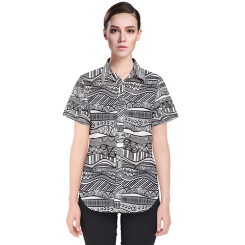 Ethno Seamless Pattern Women s Short Sleeve Shirt by Hannah976