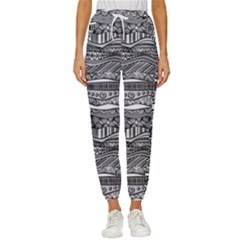 Ethno Seamless Pattern Women s Cropped Drawstring Pants by Hannah976