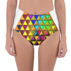 Cube Diced Tile Background Image Reversible High-waist Bikini Bottoms by Hannah976