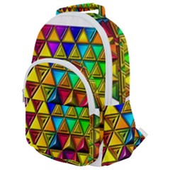 Cube Diced Tile Background Image Rounded Multi Pocket Backpack by Hannah976