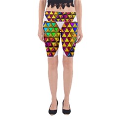 Cube Diced Tile Background Image Yoga Cropped Leggings by Hannah976