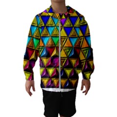 Cube Diced Tile Background Image Kids  Hooded Windbreaker by Hannah976