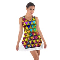 Cube Diced Tile Background Image Cotton Racerback Dress by Hannah976