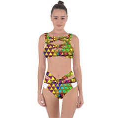 Cube Diced Tile Background Image Bandaged Up Bikini Set  by Hannah976