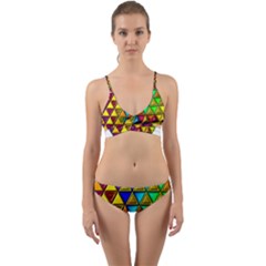 Cube Diced Tile Background Image Wrap Around Bikini Set by Hannah976