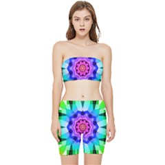 Ornament Kaleidoscope Stretch Shorts And Tube Top Set by Hannah976