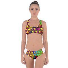 Cube Diced Tile Background Image Criss Cross Bikini Set by Hannah976