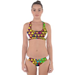 Cube Diced Tile Background Image Cross Back Hipster Bikini Set by Hannah976