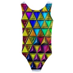 Cube Diced Tile Background Image Kids  Cut-out Back One Piece Swimsuit by Hannah976