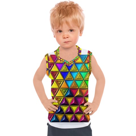 Cube Diced Tile Background Image Kids  Sport Tank Top by Hannah976