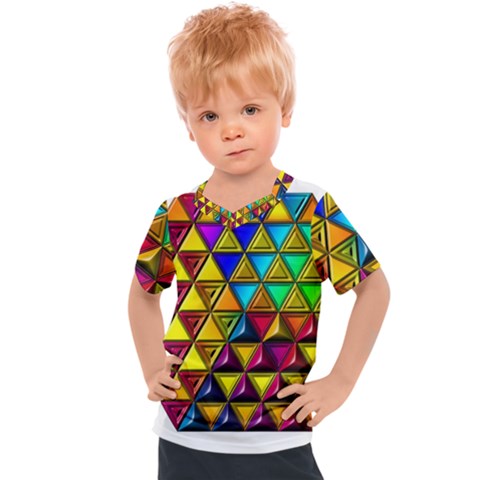 Cube Diced Tile Background Image Kids  Sports T-shirt by Hannah976