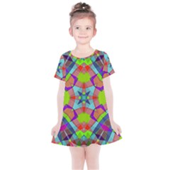 Farbenpracht Kaleidoscope Pattern Kids  Simple Cotton Dress by Hannah976