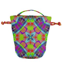 Farbenpracht Kaleidoscope Pattern Drawstring Bucket Bag by Hannah976