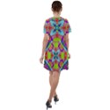 Farbenpracht Kaleidoscope Pattern Short Sleeve Shoulder Cut Out Dress  View2