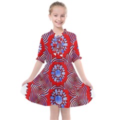 Tile Pattern Background Image Kids  All Frills Chiffon Dress by Hannah976