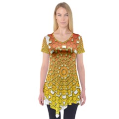 Mandala Background Image Ornament Short Sleeve Tunic 