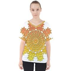 Mandala Background Image Ornament V-neck Dolman Drape Top