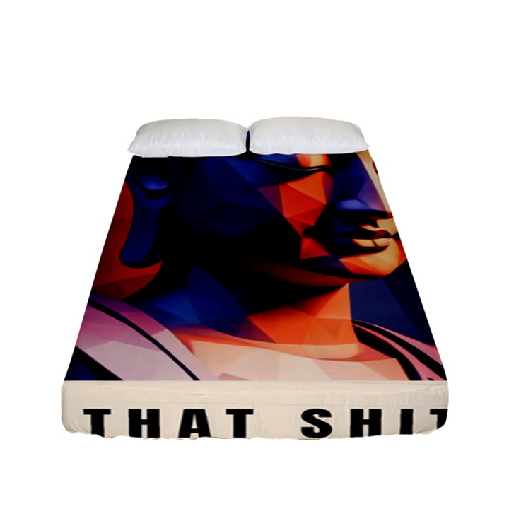 Let That Shit Go Buddha Low Poly (6) Fitted Sheet (Full/ Double Size)