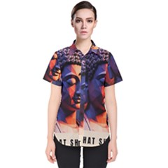 Let That Shit Go Buddha Low Poly (6) Women s Short Sleeve Shirt