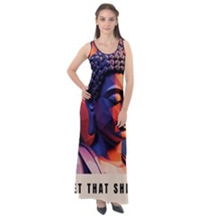 Let That Shit Go Buddha Low Poly (6) Sleeveless Velour Maxi Dress by 1xmerch