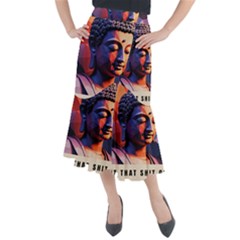 Let That Shit Go Buddha Low Poly (6) Midi Mermaid Skirt by 1xmerch