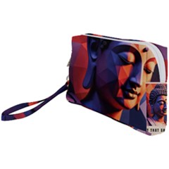 Let That Shit Go Buddha Low Poly (6) Wristlet Pouch Bag (small) by 1xmerch