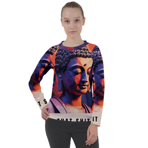 Let That Shit Go Buddha Low Poly (6) Women s Long Sleeve Raglan T-shirt by 1xmerch