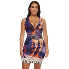 Let That Shit Go Buddha Low Poly (6) Draped Bodycon Dress by 1xmerch