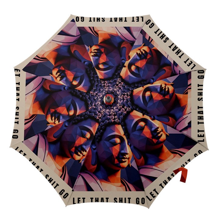 Let That Shit Go Buddha Low Poly (6) Hook Handle Umbrellas (Medium)