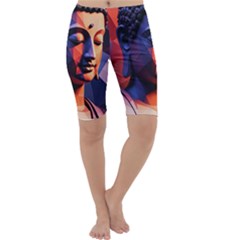 Let That Shit Go Buddha Low Poly (6) Cropped Leggings  by 1xmerch