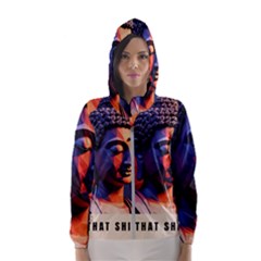 Let That Shit Go Buddha Low Poly (6) Women s Hooded Windbreaker by 1xmerch