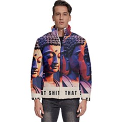 Let That Shit Go Buddha Low Poly (6) Men s Puffer Bubble Jacket Coat