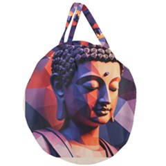 Let That Shit Go Buddha Low Poly (6) Giant Round Zipper Tote by 1xmerch