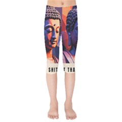 Let That Shit Go Buddha Low Poly (6) Kids  Capri Leggings  by 1xmerch